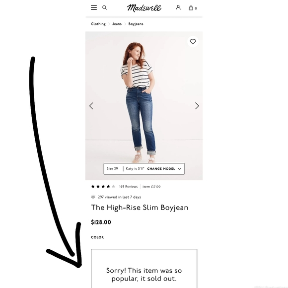 18) MADEWELL "The High-Rise Slim Crop Boyfriend" Sz. 28 - Picture 7 of 7
